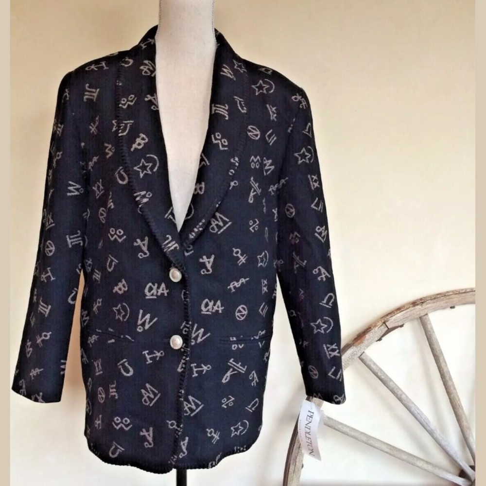 PENDLETON Wool Western Cattle Brand Jacket USA NEW